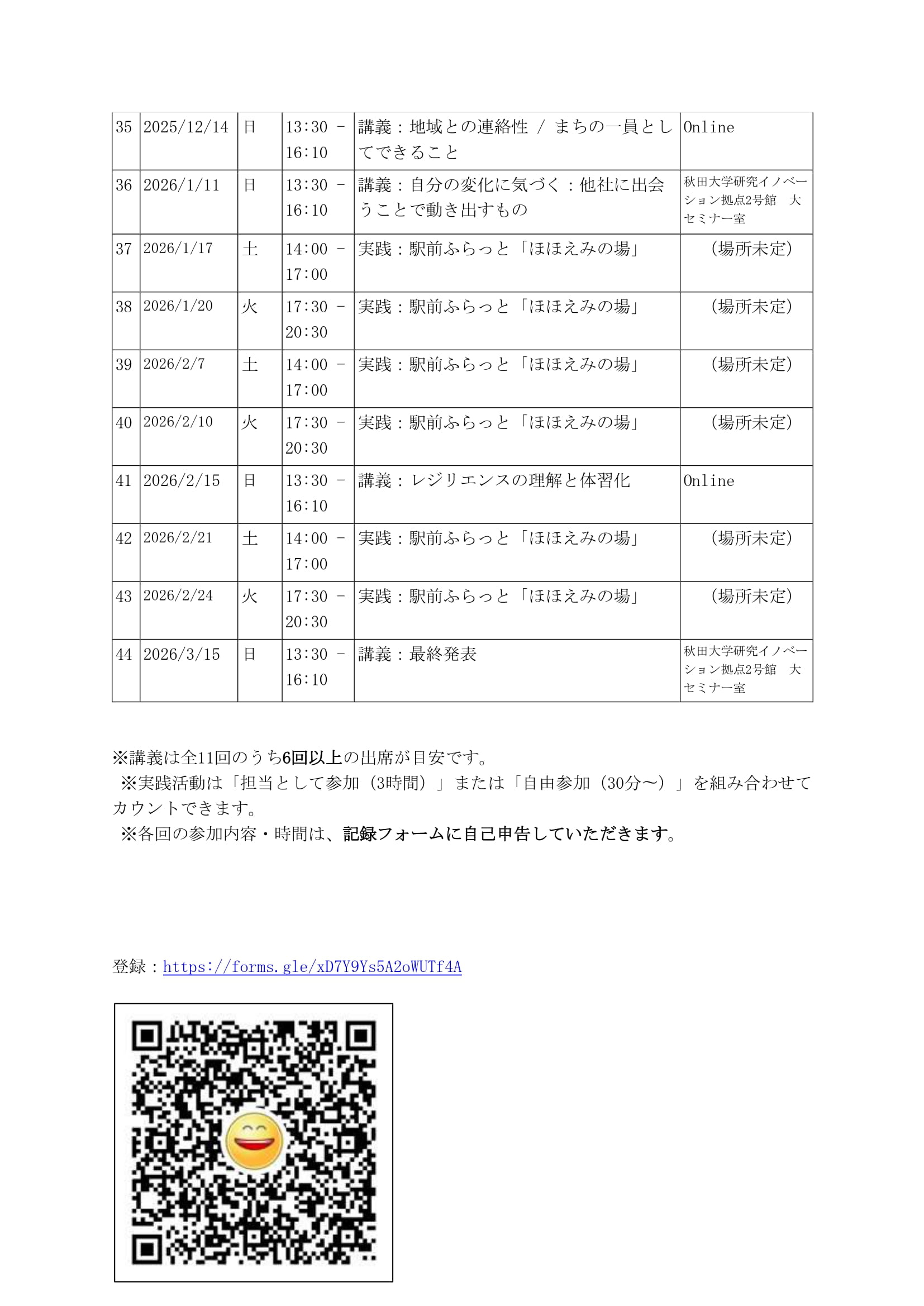 「まちなかメンタルヘルス実践講座2025」受講生募集のお知らせ ― 秋田駅前で“心の居場所”をつくる実践型公開講座 ―